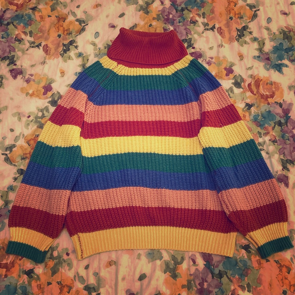 SOLDRainbow 🌈 turtleneck sweater 🌈 size small 🌈